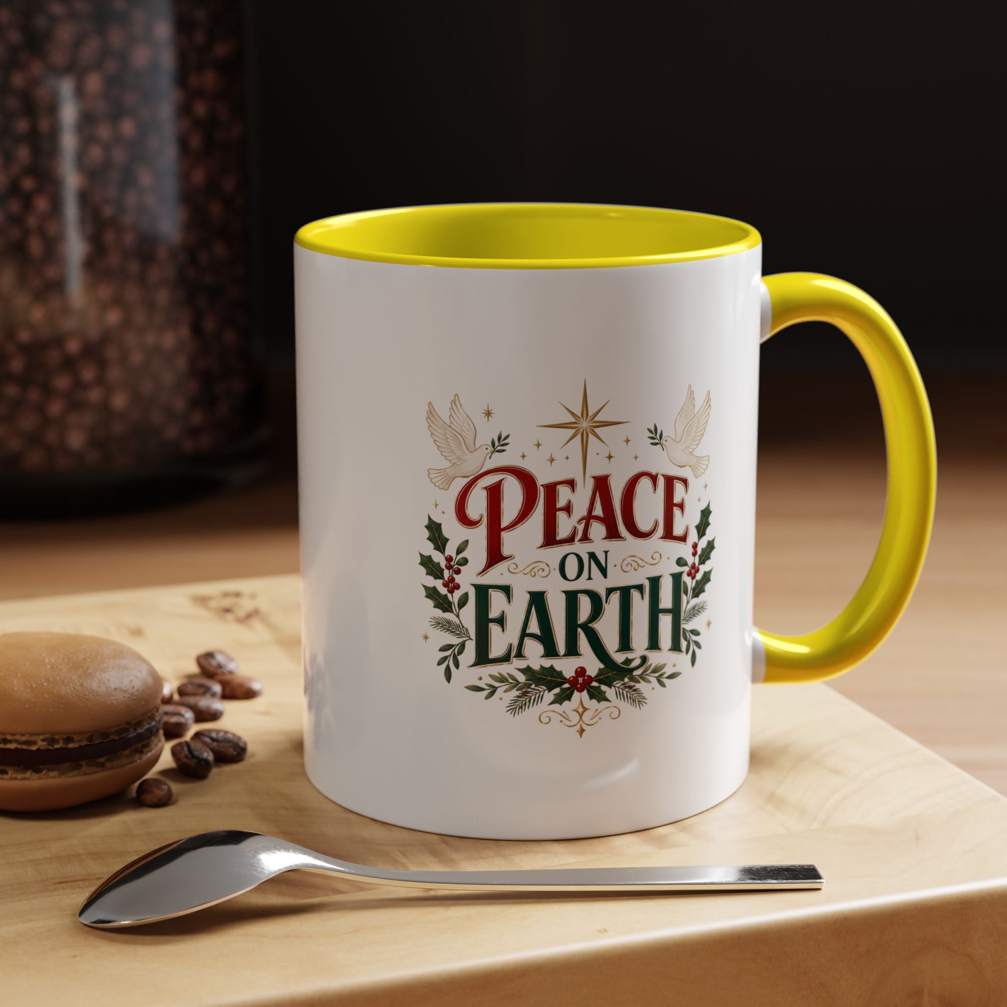 Peace on Earth Coffee Mug — Holiday Christmas Accent Mug