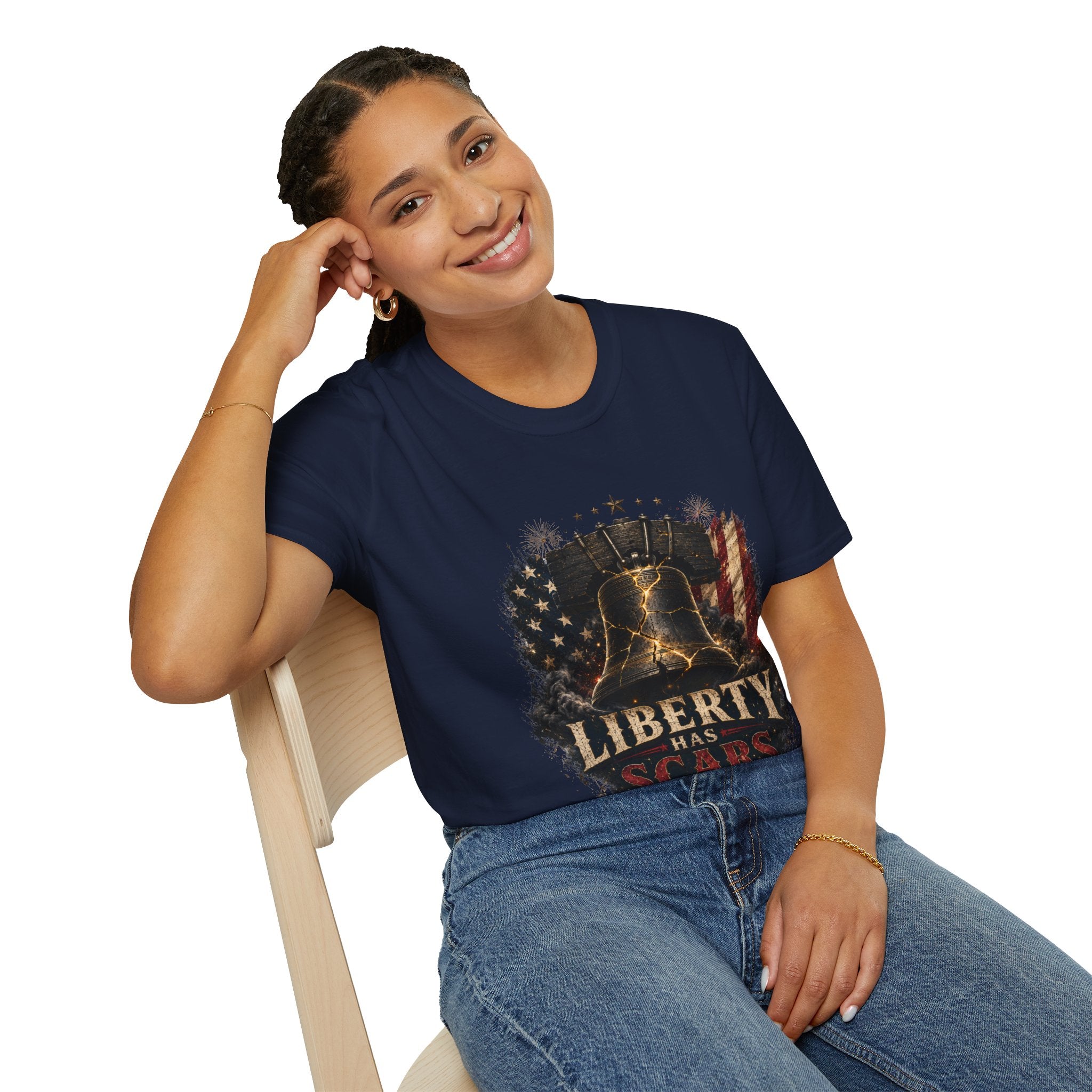 Liberty Has Scars T-Shirt — Vintage Liberty Bell Patriotic Tee