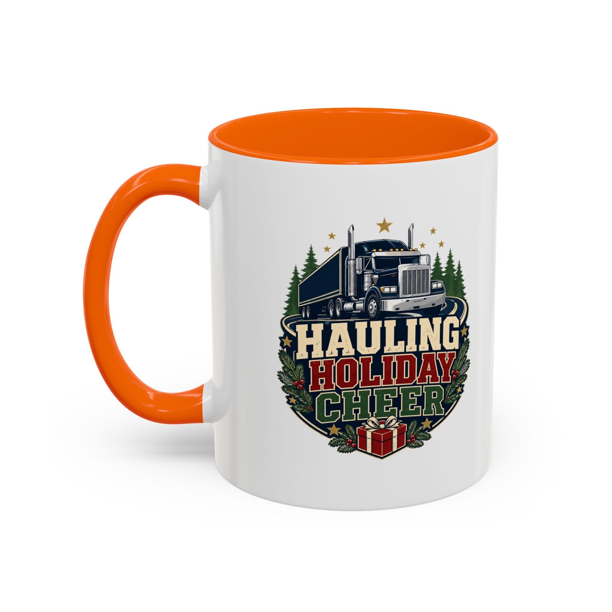 Modern Day Christmas Hauling Holiday Cheer Coffee Mug