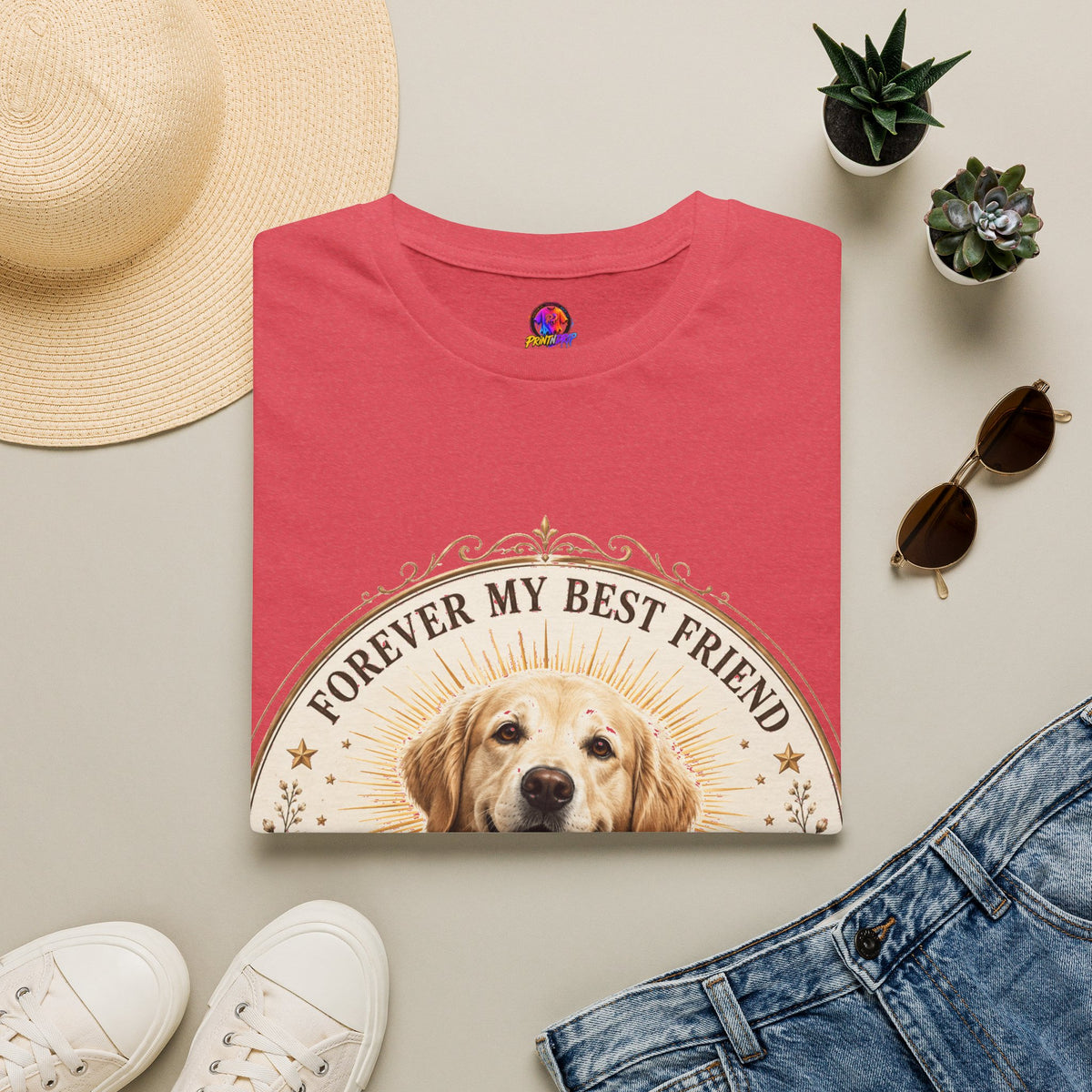 Dog Lover T-Shirt — “Forever My Best Friend” Personalized Golden Retriever Tee