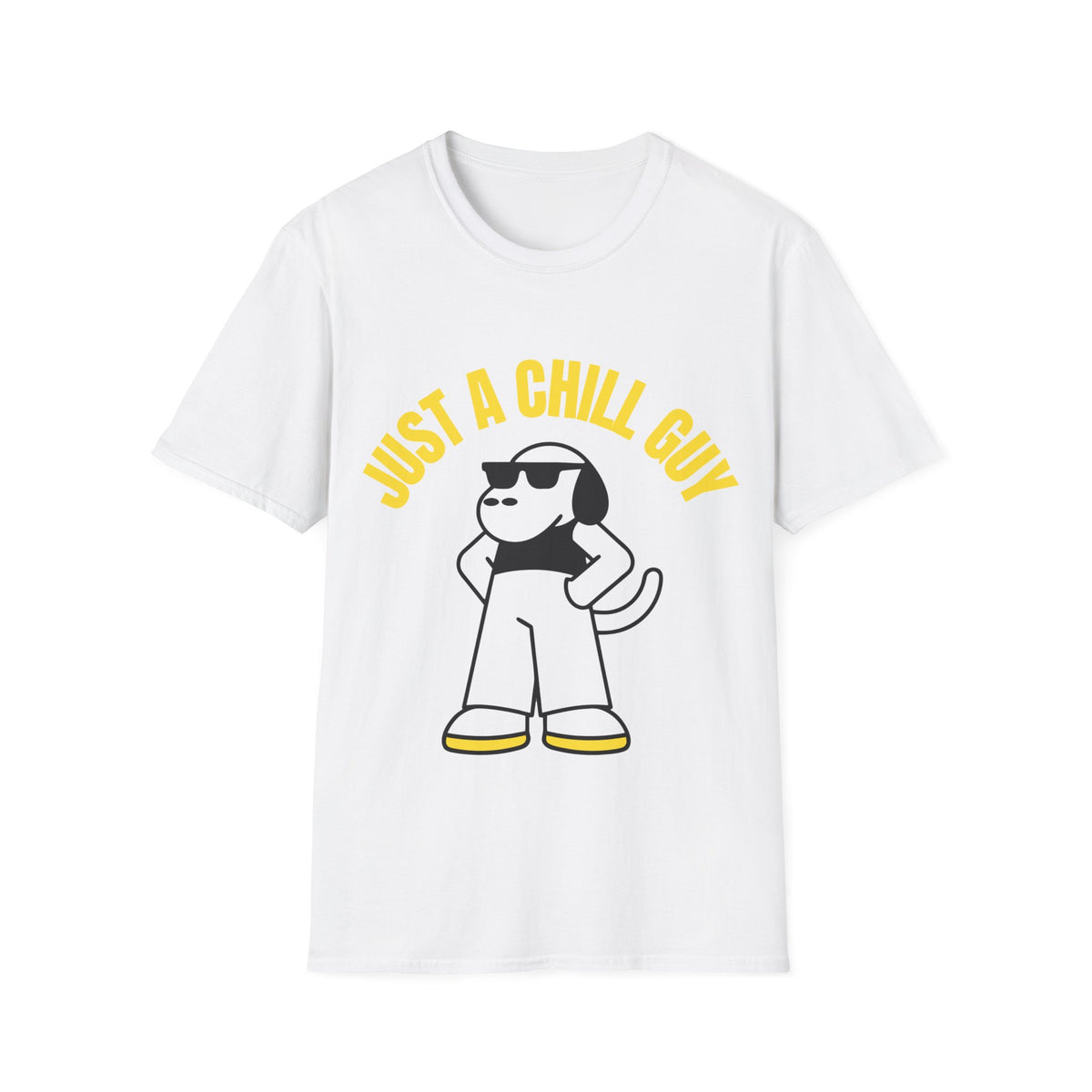 Just A Chill Guy Yellow Arch Mascot T-Shirt - Viral Meme Aesthetic Graphic Tee - Trending Now - September 2026