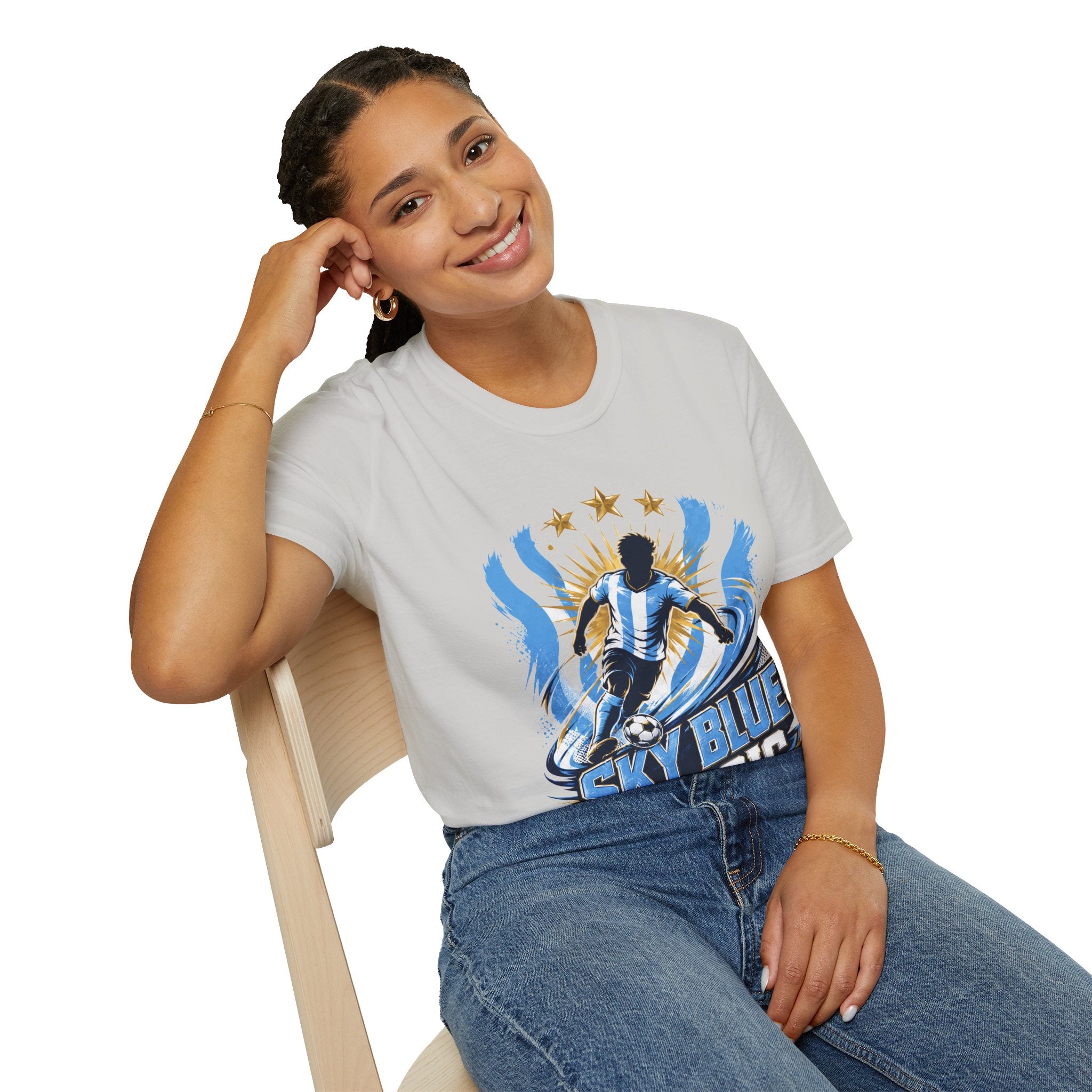 Argentina Sky Blue Magic Soccer T-Shirt — Argentinian Football Player Graphic Tee