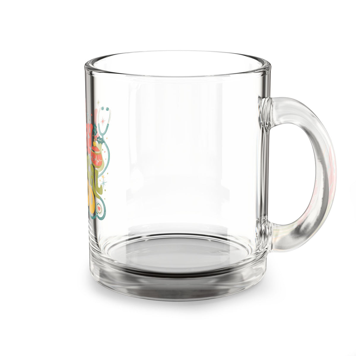 Modern Day Christmas Glass Mug  10oz Glass Mug — "Merry Medical Mood" Holiday Nurse & Doctor Coffee Glass