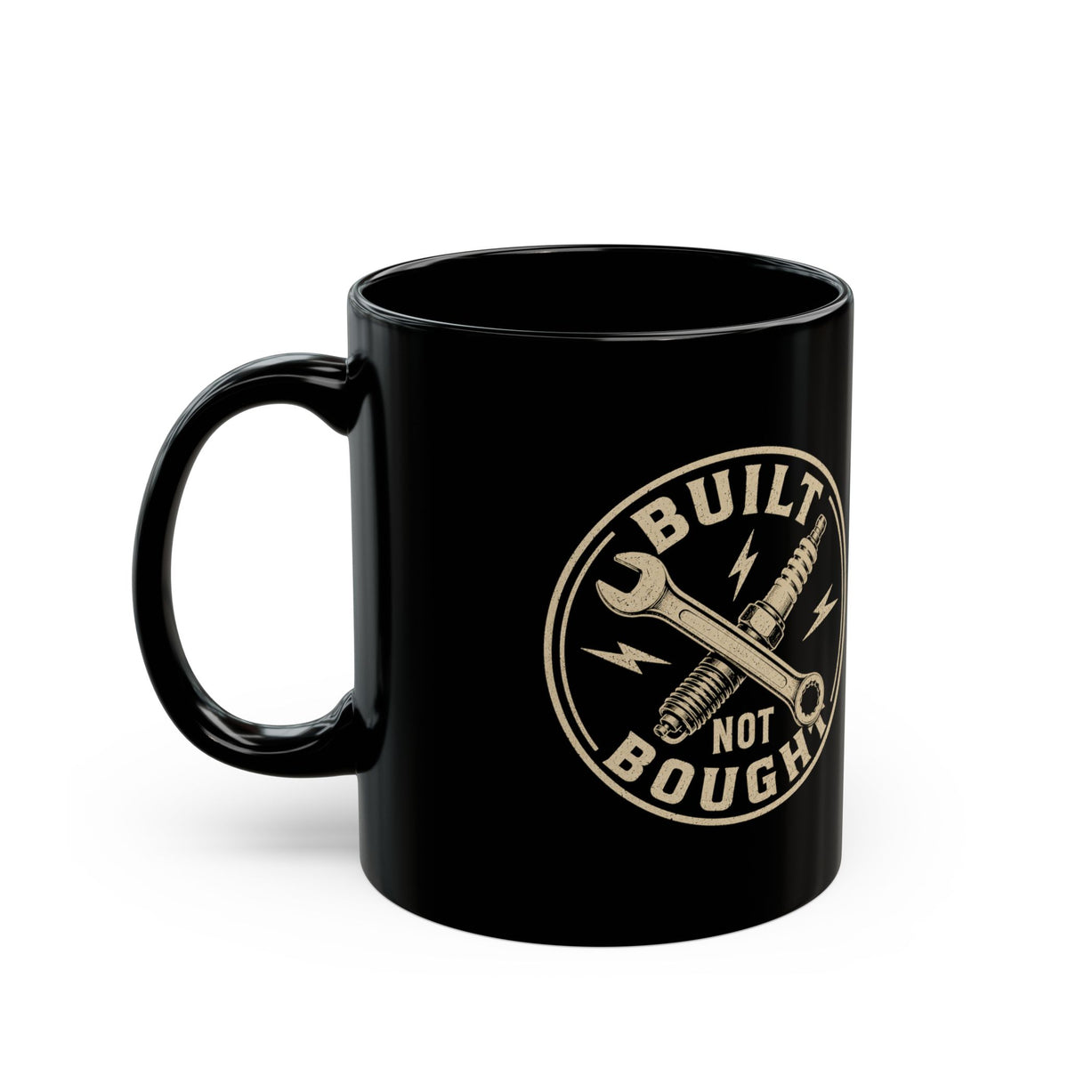 Milo Bailey Dog Dad Mom Built Not Bought Coffee Mug — Mechanic Classic Black Tool Emblem