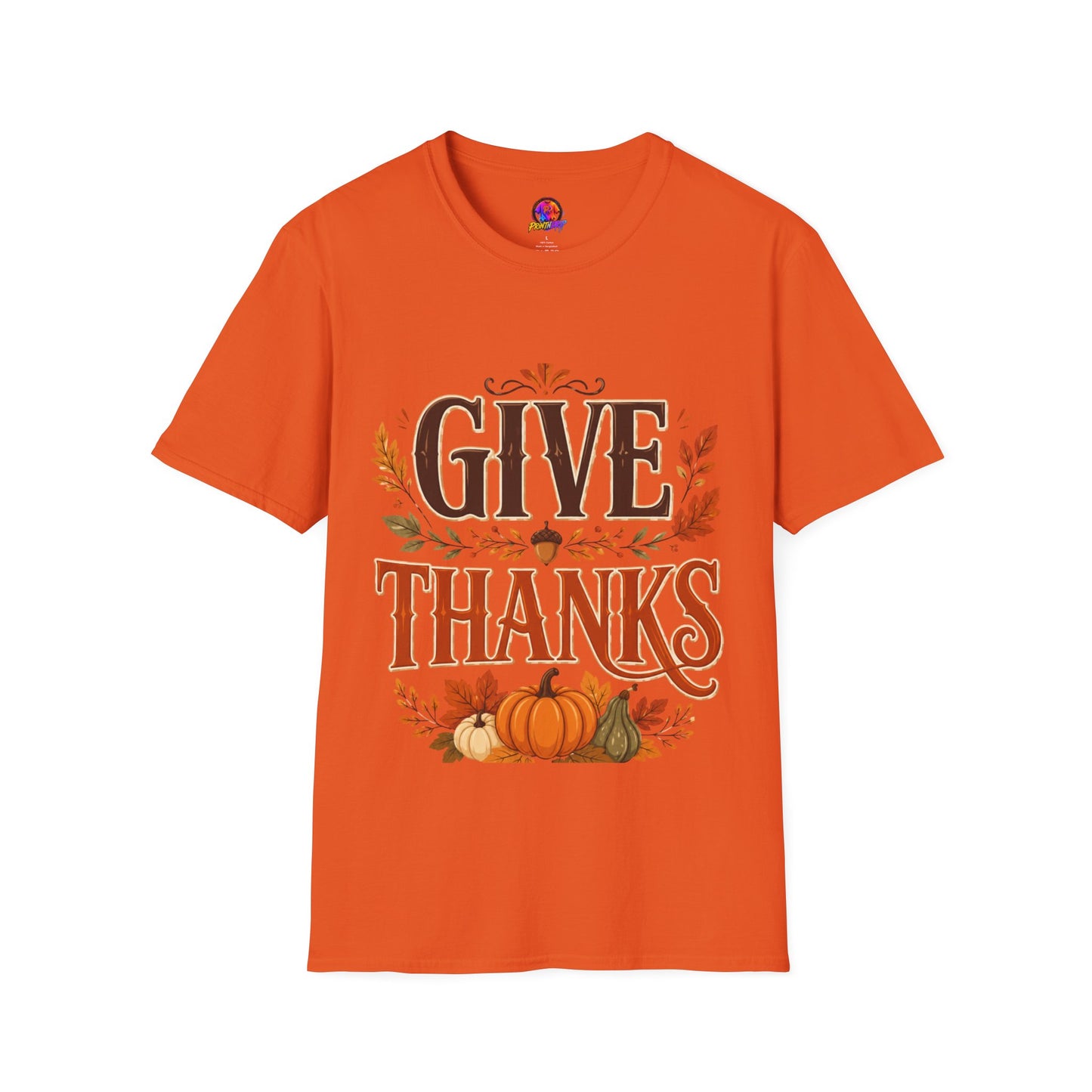 Give Thanks T-Shirt — Autumn Thanksgiving Graphic Tee