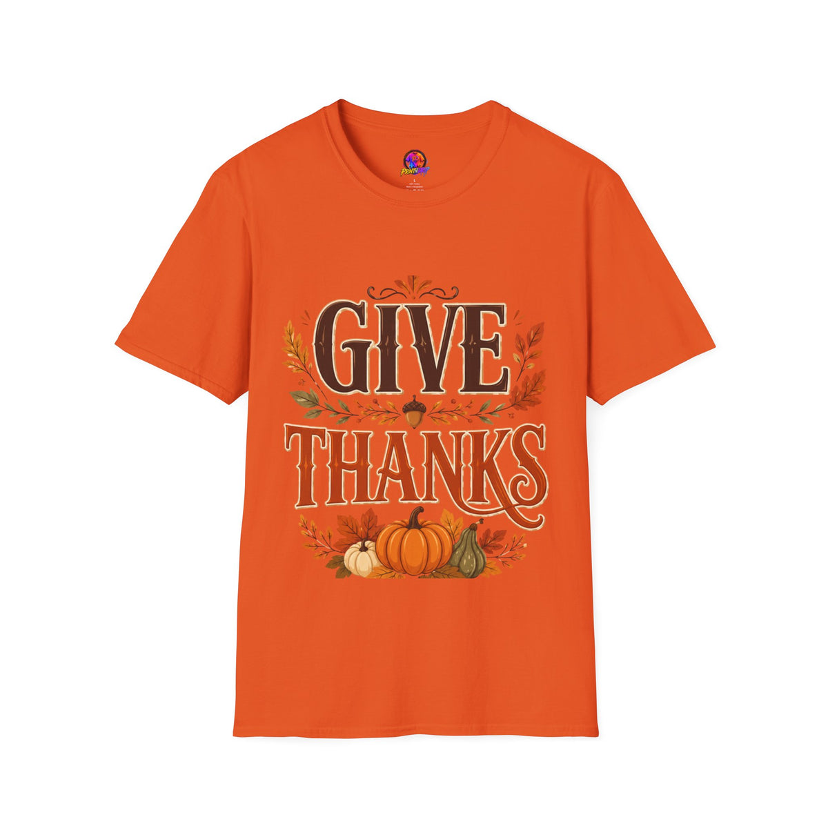 Thanksgiving T-Shirt Give Thanks T-Shirt — Autumn Thanksgiving Graphic Tee