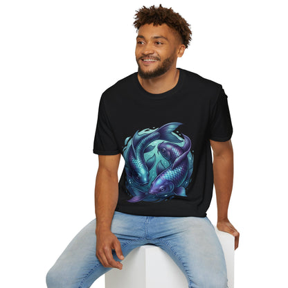 Koi Fish Circle T-Shirt — Artistic Yin Yang Aquatic Tee