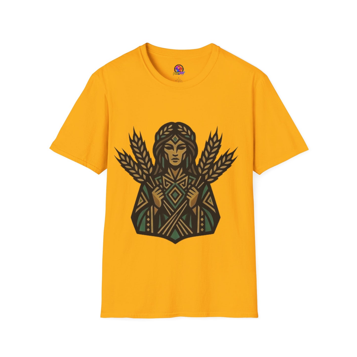 Harvest Goddess T-Shirt — Wheat Spirit Floral Pagan Shirt