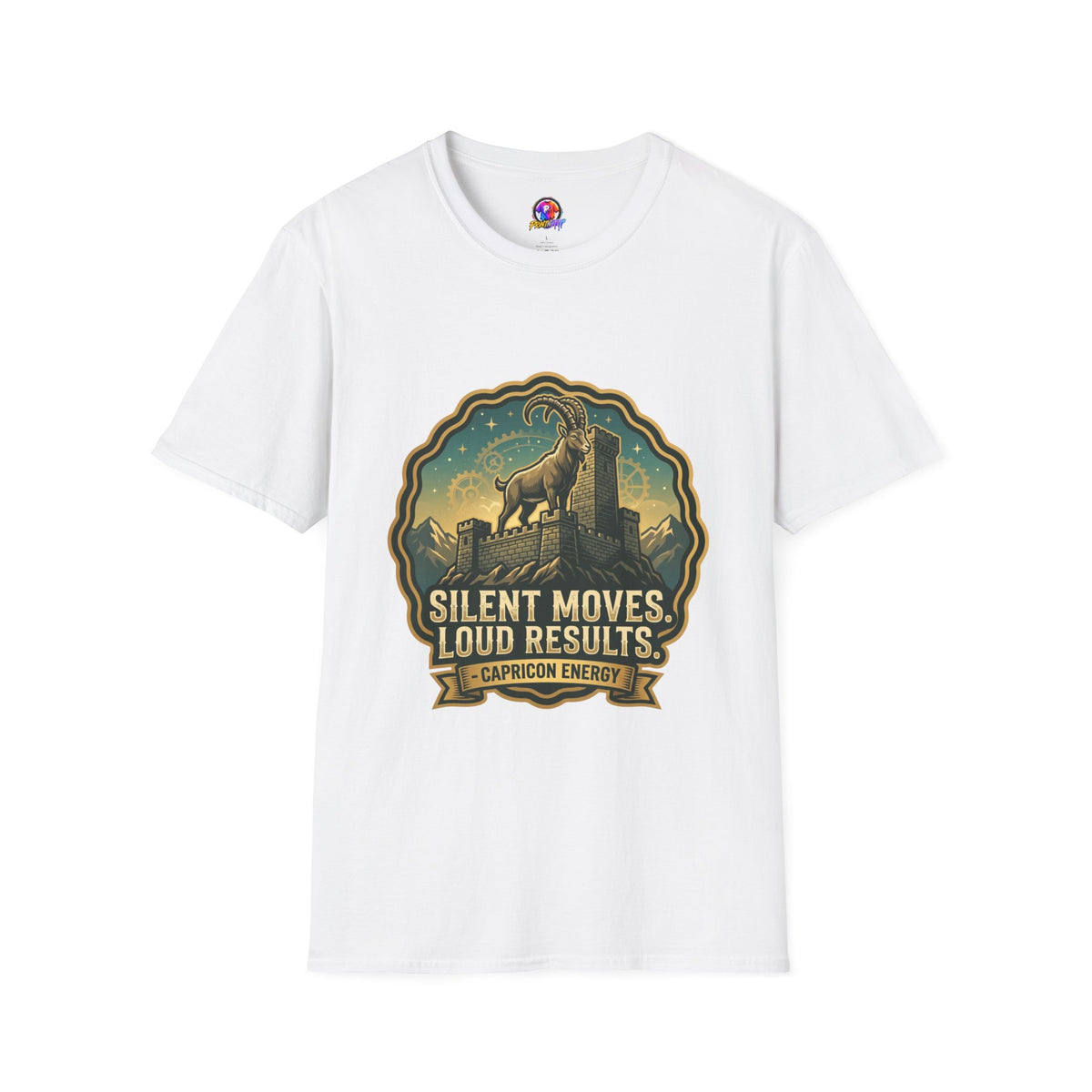 Silent Moves, Loud Results Goat Graphic Tee — Motivational Mountain Goat Shirt