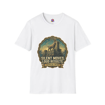 Silent Moves, Loud Results Goat Graphic Tee — Motivational Mountain Goat Shirt