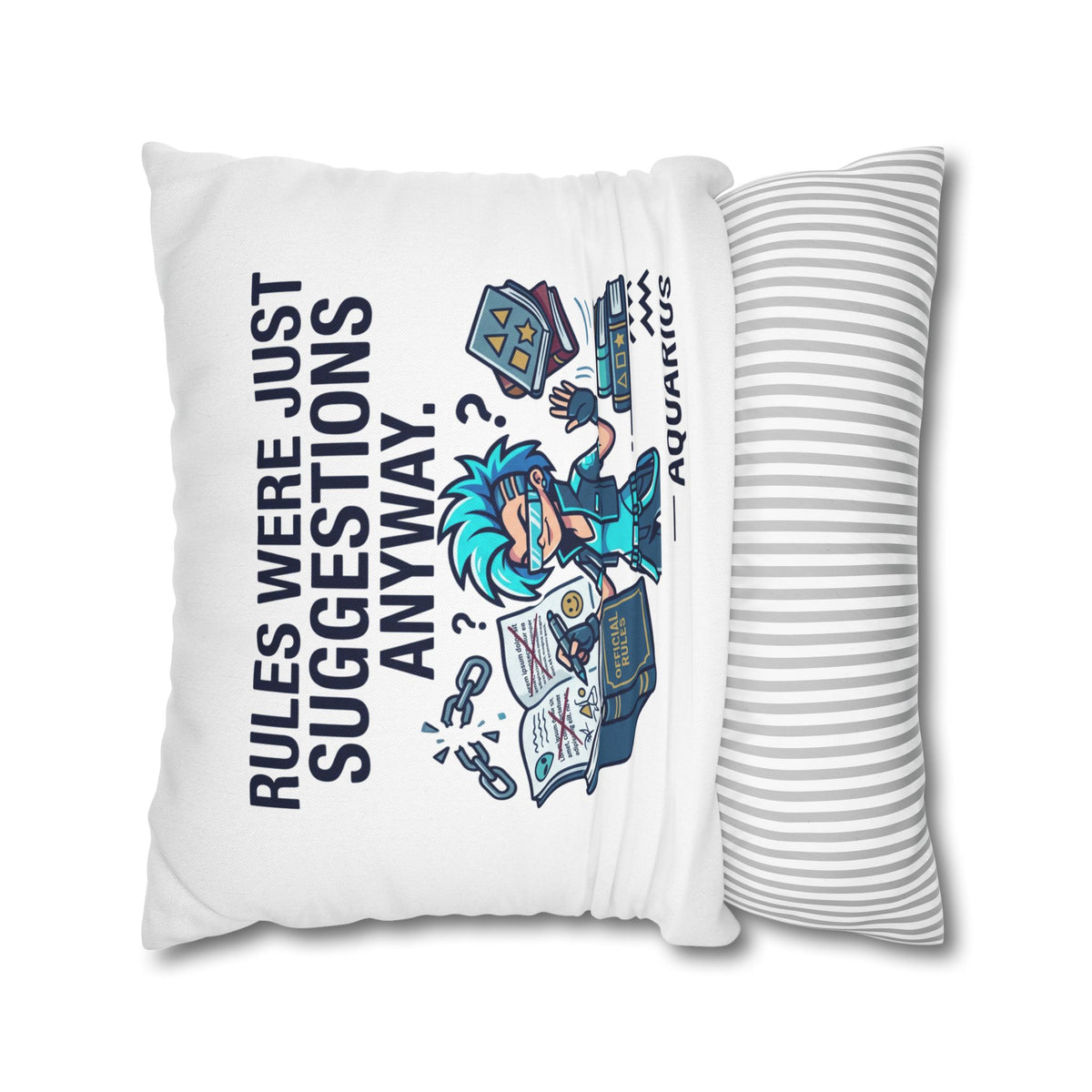 Aquarius Zodiac Spun Polyester Square Pillowcase