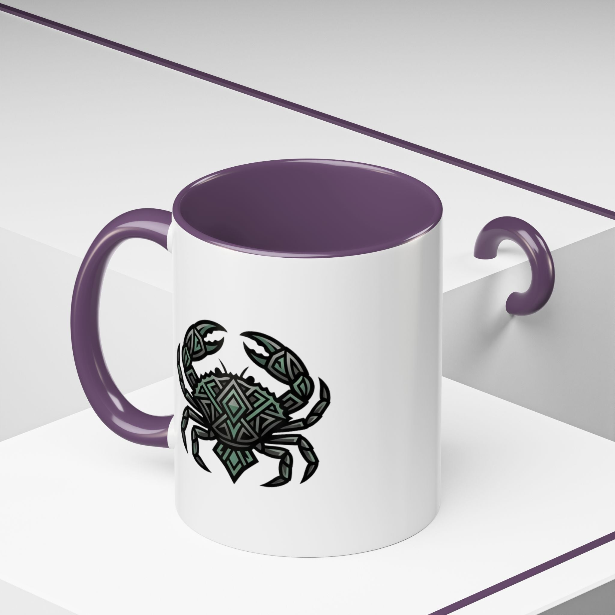 Cancer Zodiac Coffee Mug — Geometric Crab Accent Mug