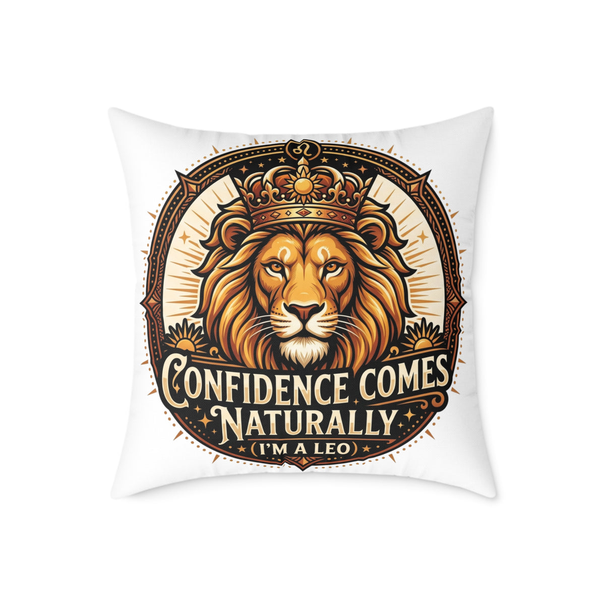 Leo Zodiac Confidence Comes Naturally Square Poly Canvas Pillow