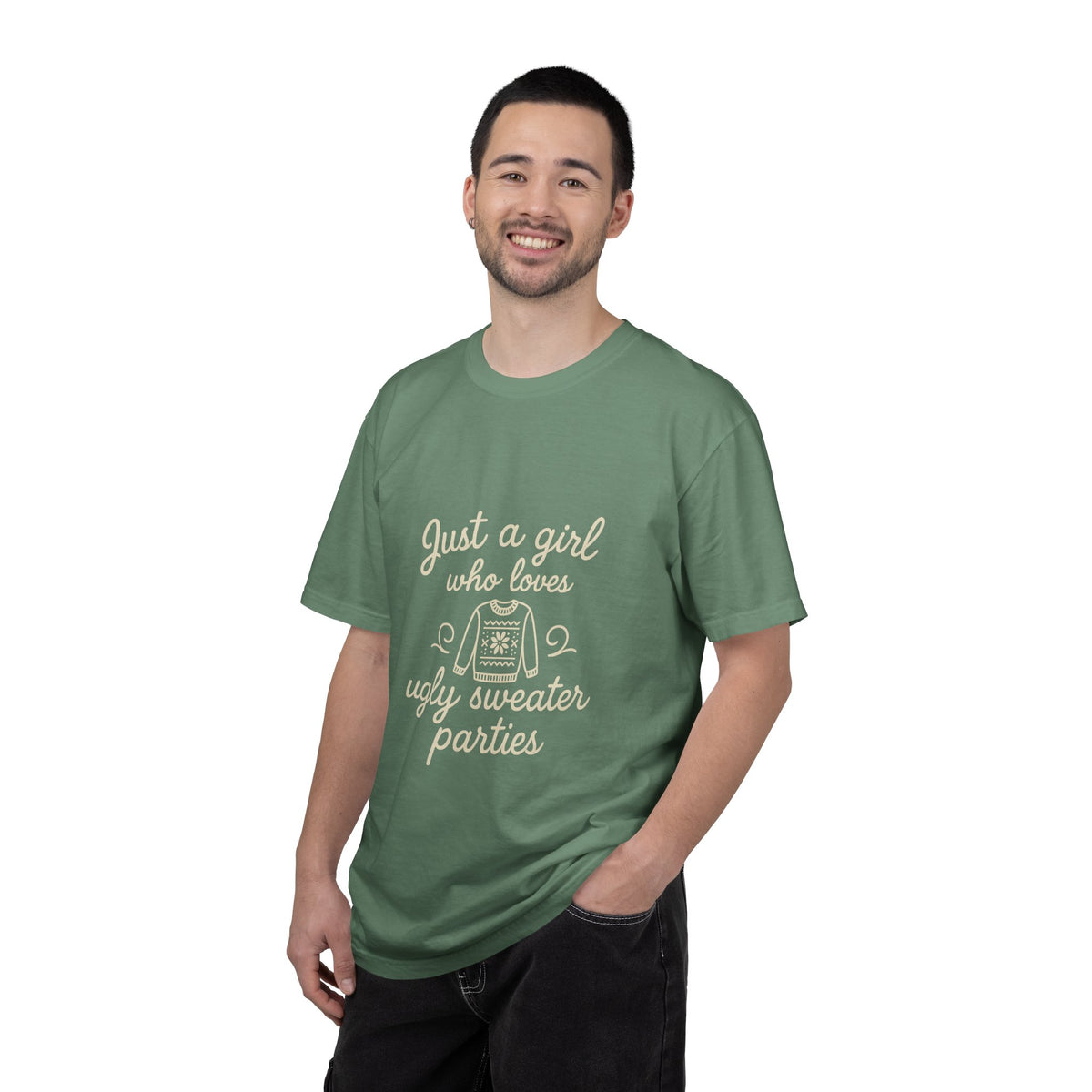 Ugly Sweater Party T-Shirt — "Just a Girl Who Loves Ugly Sweater Parties" - Trending Now - October 2026