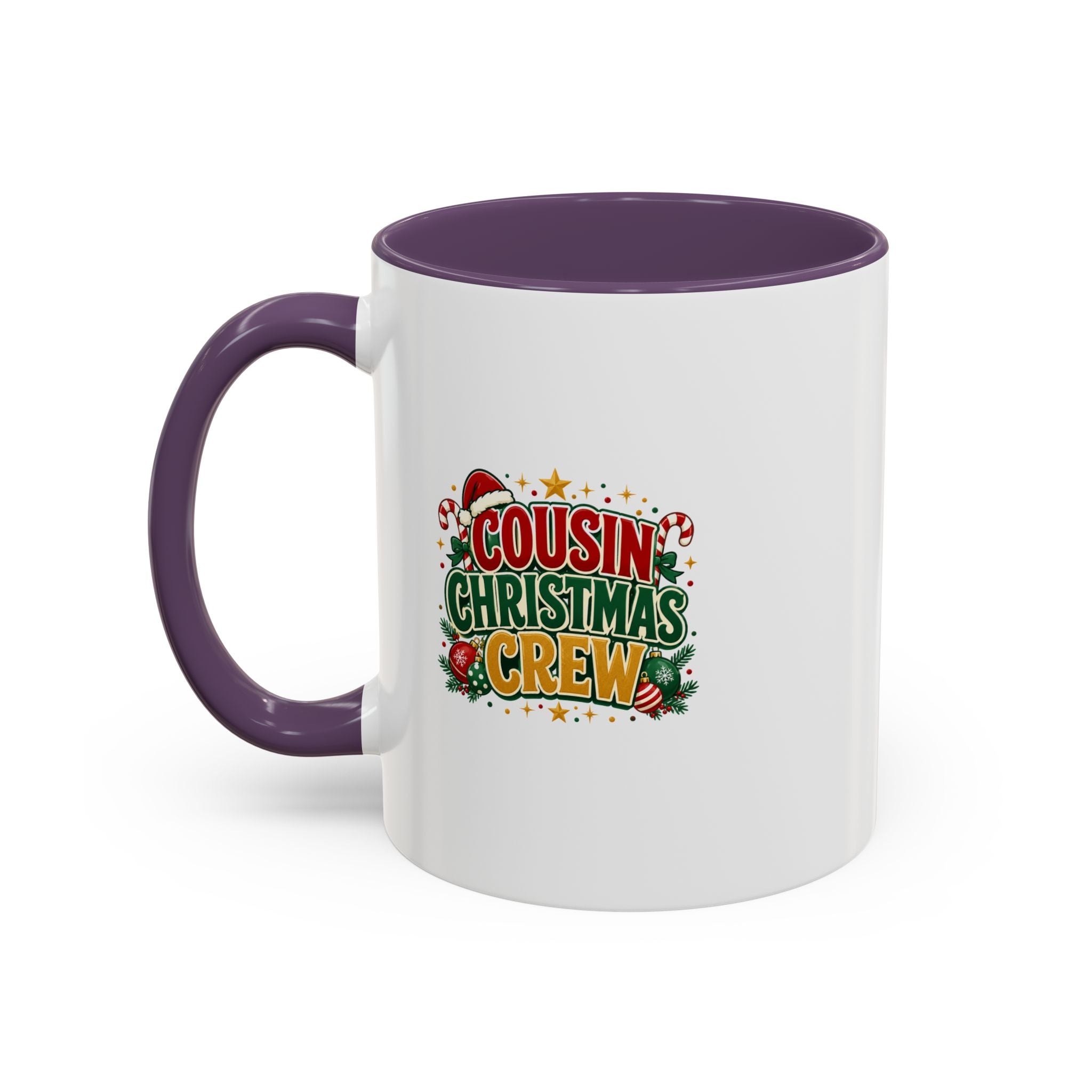 Cousin Christmas Crew Accent Coffee Mug — Holiday Family Christmas Coffee Cup