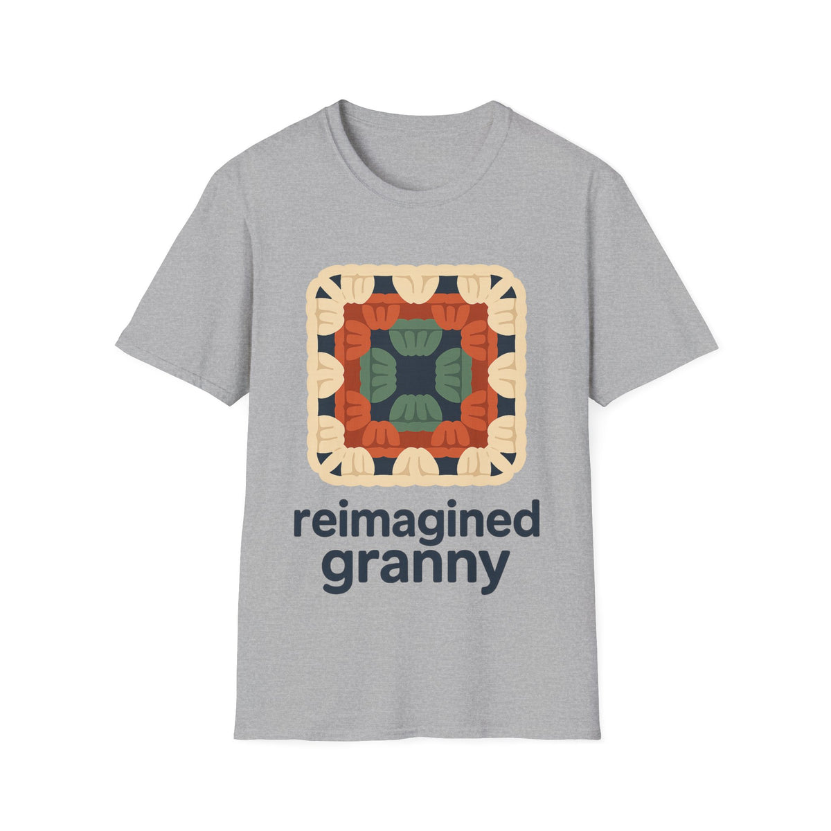 "Reimagined Granny" Retro Crochet Tee | Colorful Granny Square T-Shirt - Trending Now - September 2026