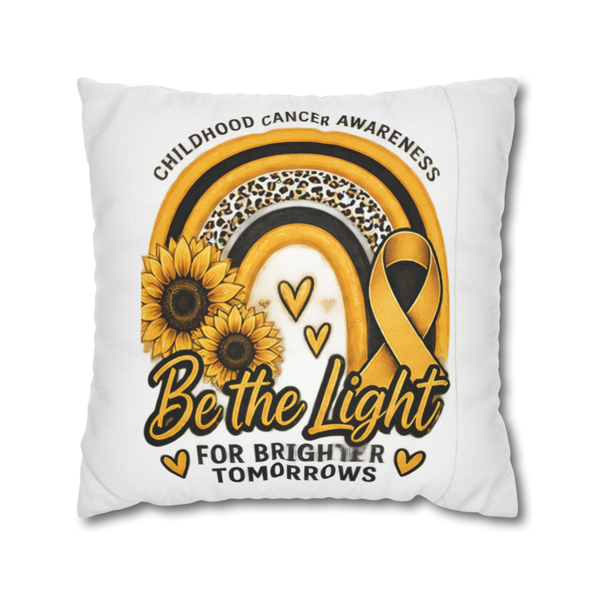 Childhood Cancer Awareness Pillowcase — "Be the Light for Brighter Tomorrows"