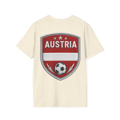 Austria  Alpine Charge Soccer T-Shirt — Mountain Football Graphic Tee -