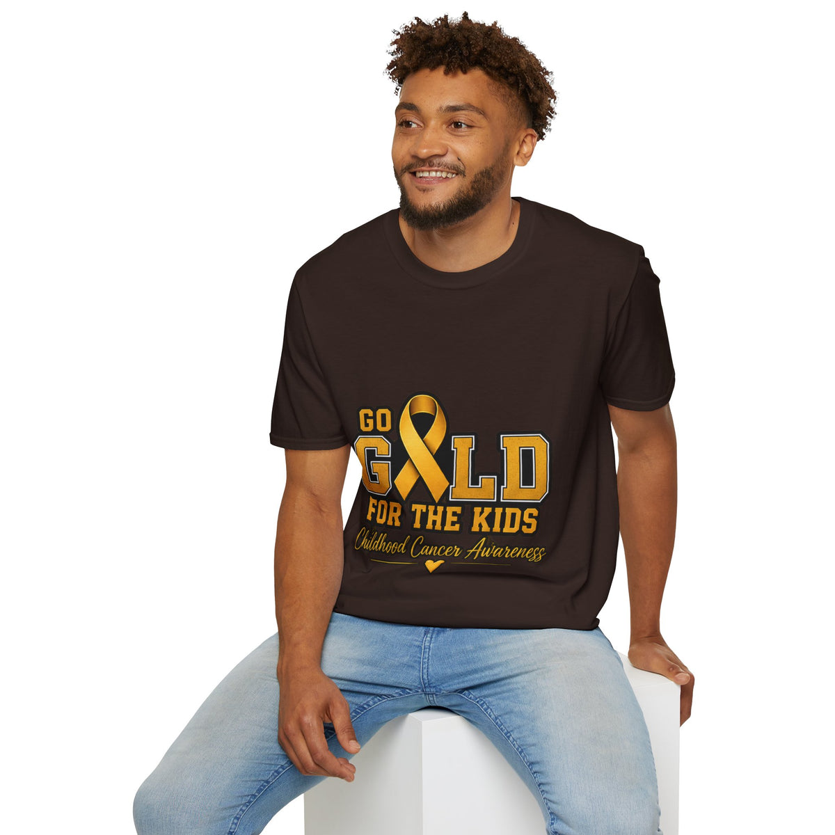 Go Gold For The Kids T-Shirt — Childhood Cancer Awareness Ribbon Tee