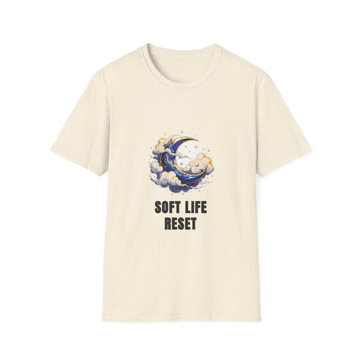 Soft Life Reset T-Shirt — Crescent Moon Cloud Graphic Tee - Trending Now - August 2026