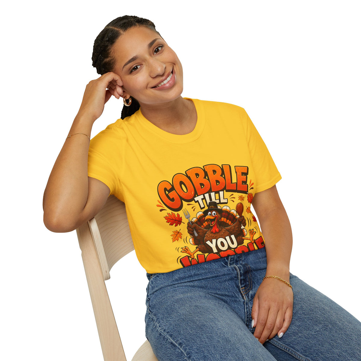Thanksgiving T-Shirt Gobble 'Til You Wobble Thanksgiving T-Shirt