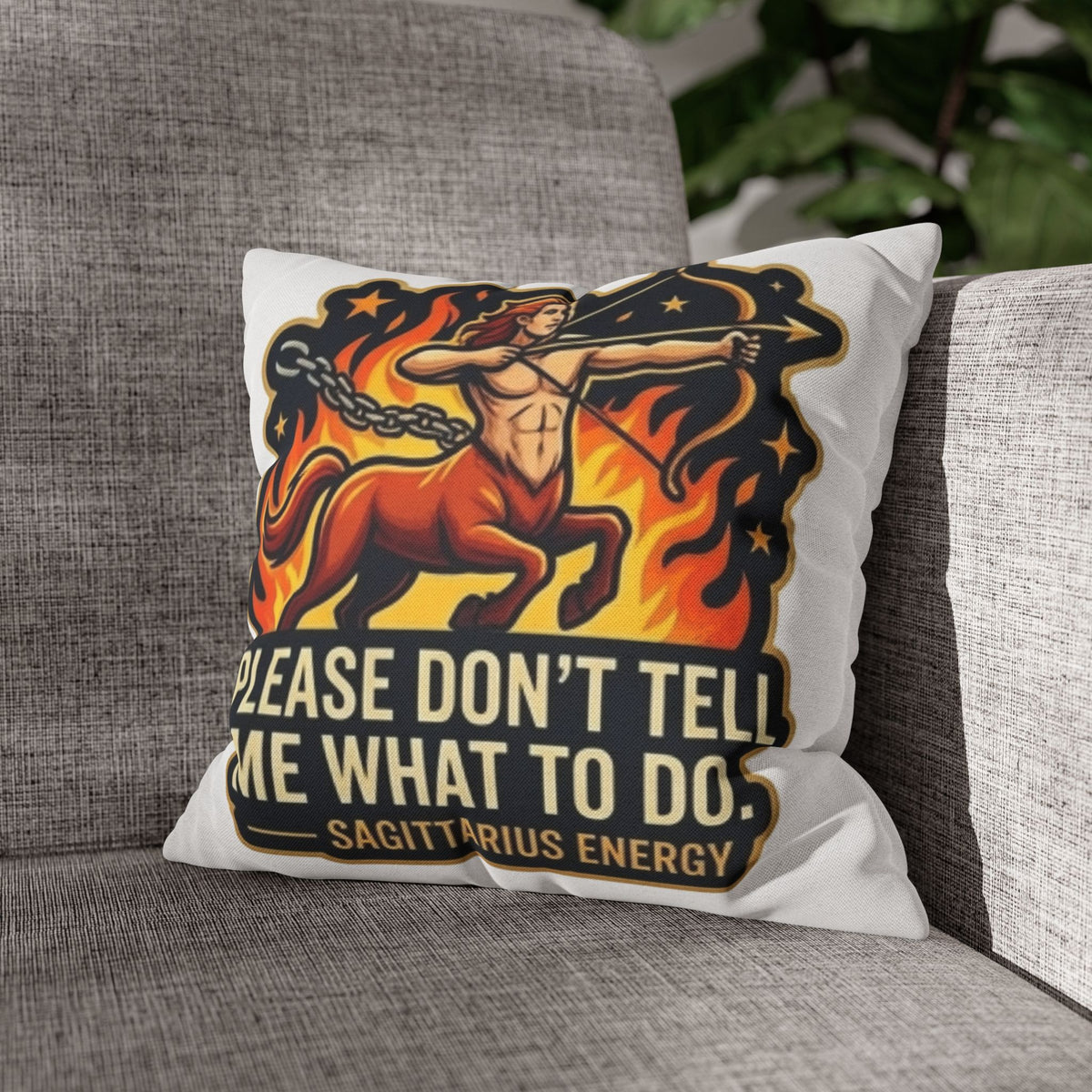 Sagittarius Energy Pillowcase – “Please Don’t Tell Me What To Do” Zodiac Throw Pillow