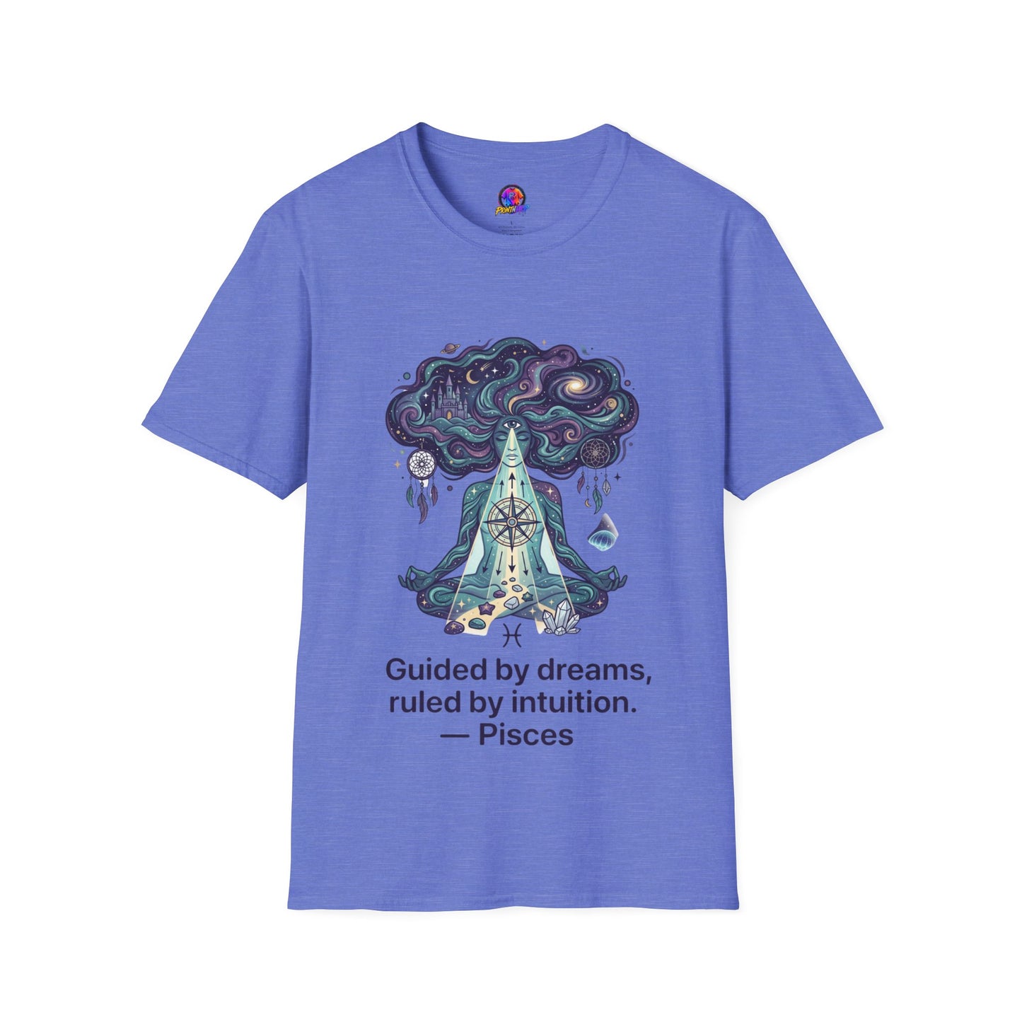 Dreamy Meditation T-Shirt — 'Guided by dreams, ruled by intuition' Spiritual Art Tee