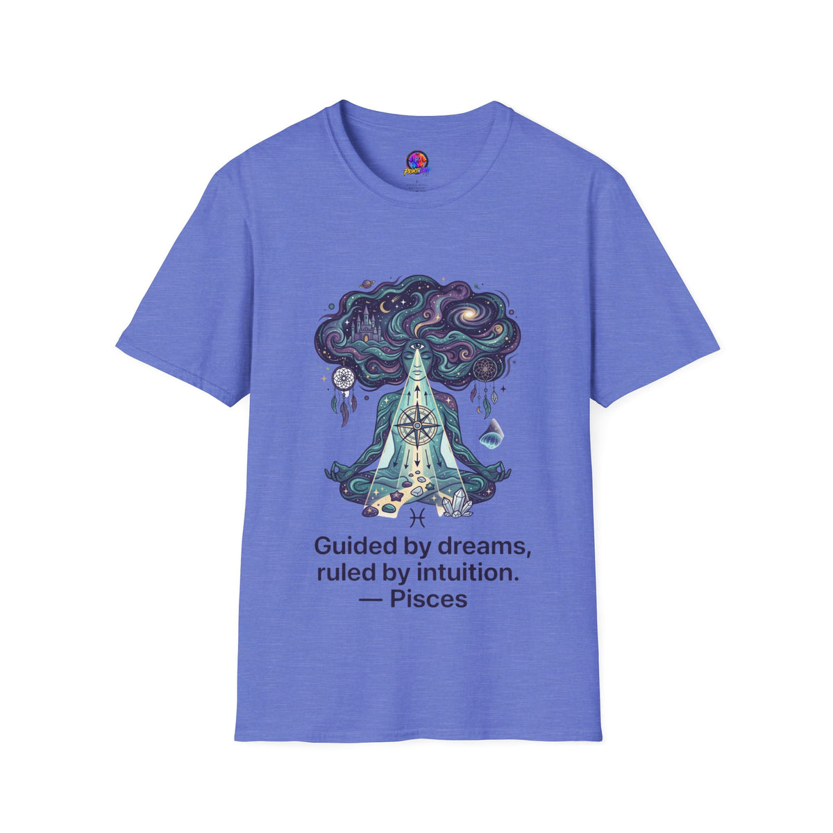 Dreamy Meditation T-Shirt — 'Guided by dreams, ruled by intuition' Spiritual Art Tee