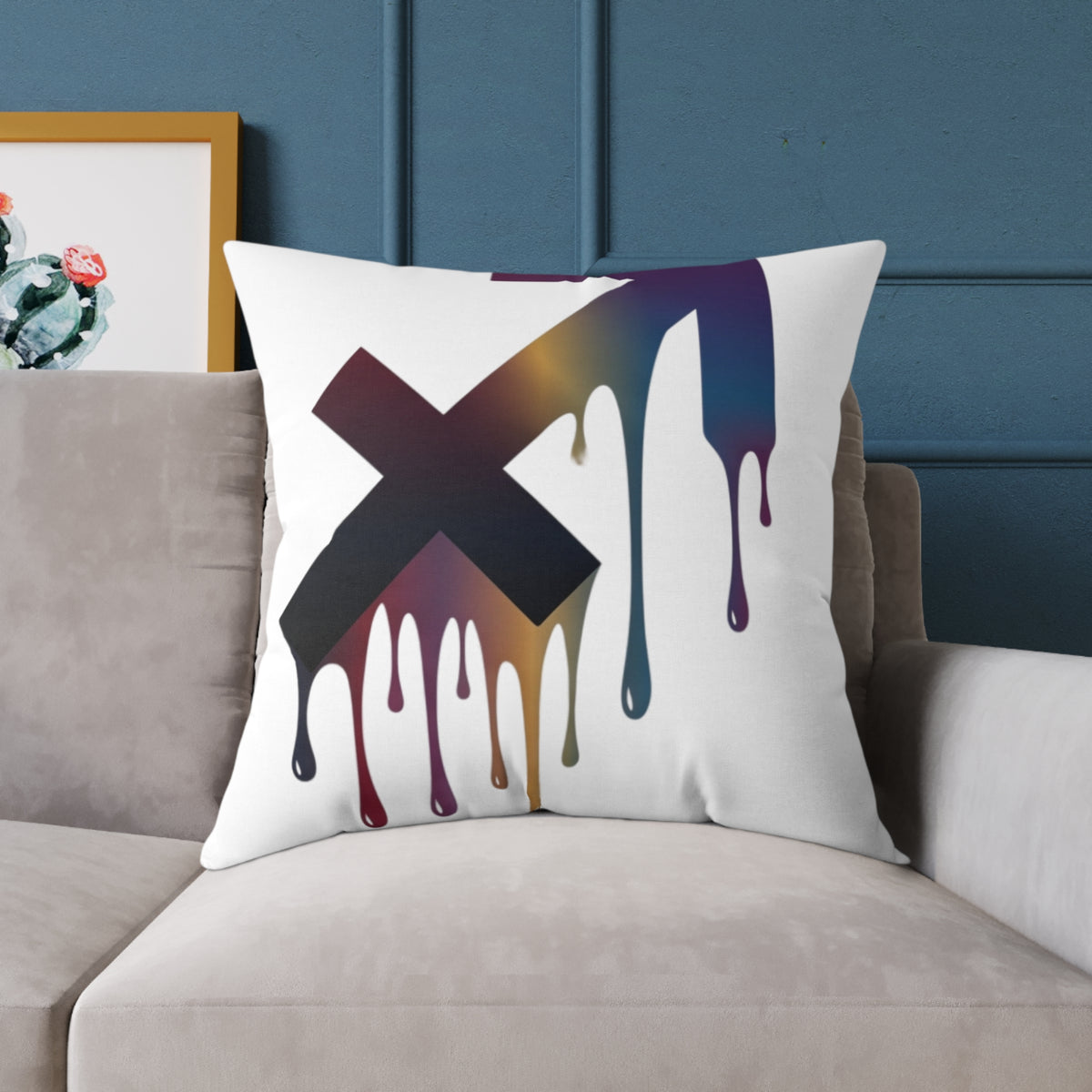Dripping Sagittarius Zodiac Astrological Square Poly Canvas Pillow