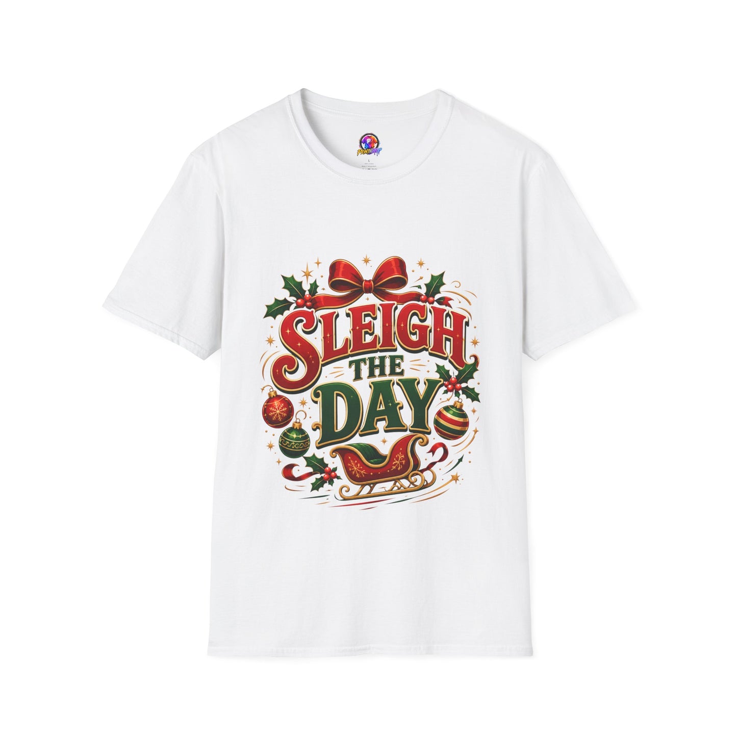 Christmas T-Shirt — "Sleigh the Day" Holiday Graphic Tee