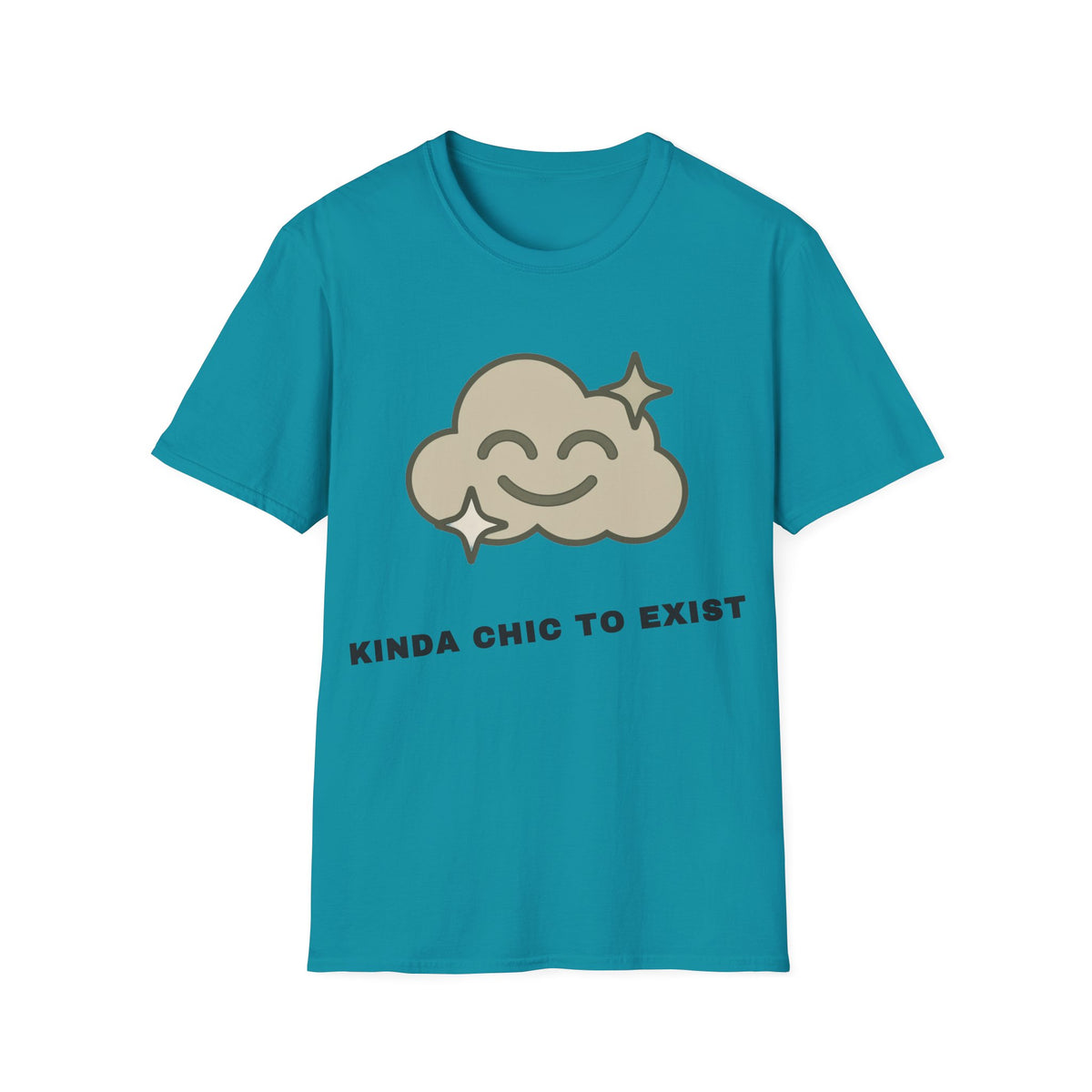 T-Shirt — "Kinda Chic to Exist" Smiling Cloud Graphic Tee - Trending Now - September 2026