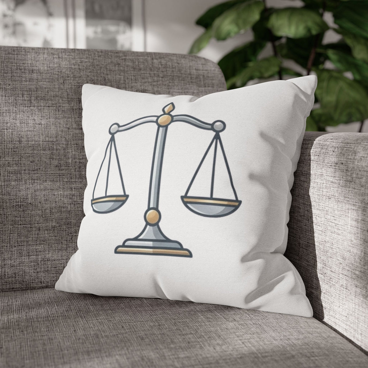Libra Scales Decorative Pillowcase — Zodiac Balance Throw Pillow Cover
