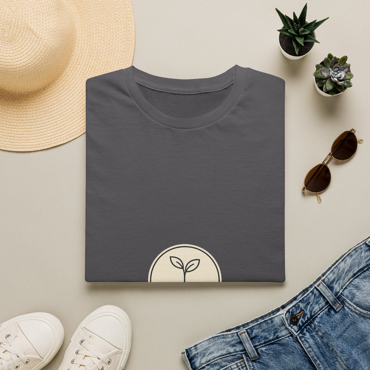"Sprout Supporter" Retro Circular Emblem Tee - Cute Minimalist Houseplant Plant Parent White T-Shirt - Trending Now - September 2026