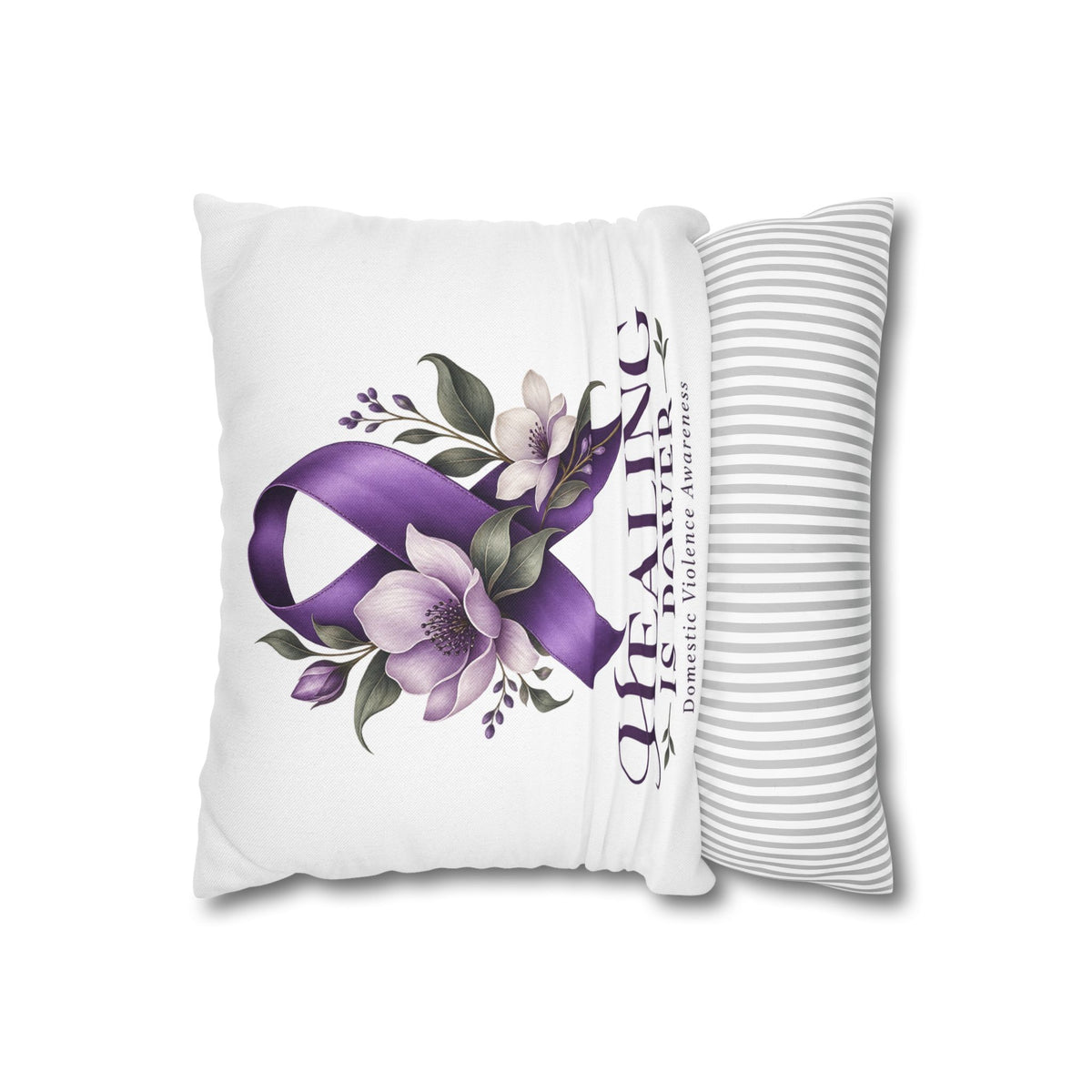 Domestic Violence Healing Is Power Purple Ribbon Pillow