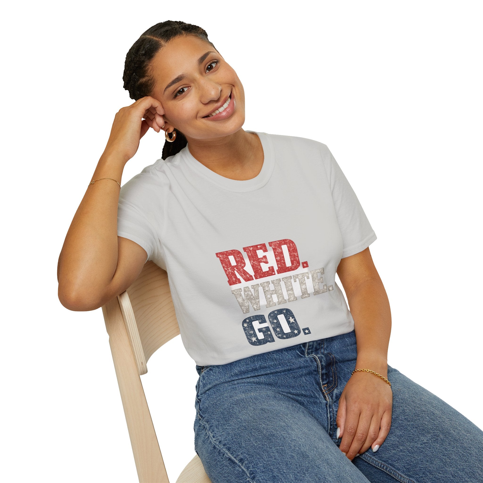 USA Patriotic 'Red. White. Go.' T-Shirt — 4th of July Independence Day Tee