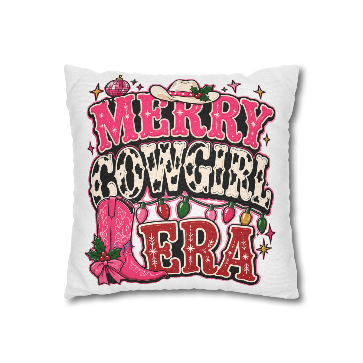 Merry Cowgirl Christmas Pillowcase Modern Day Christmas
