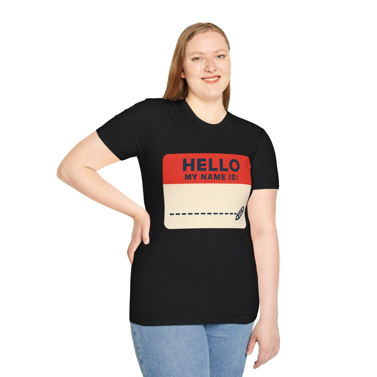 Hello My Name Is Name Tag T-Shirt — Funny Novelty Graphic Tee - Trending Now - August 2026