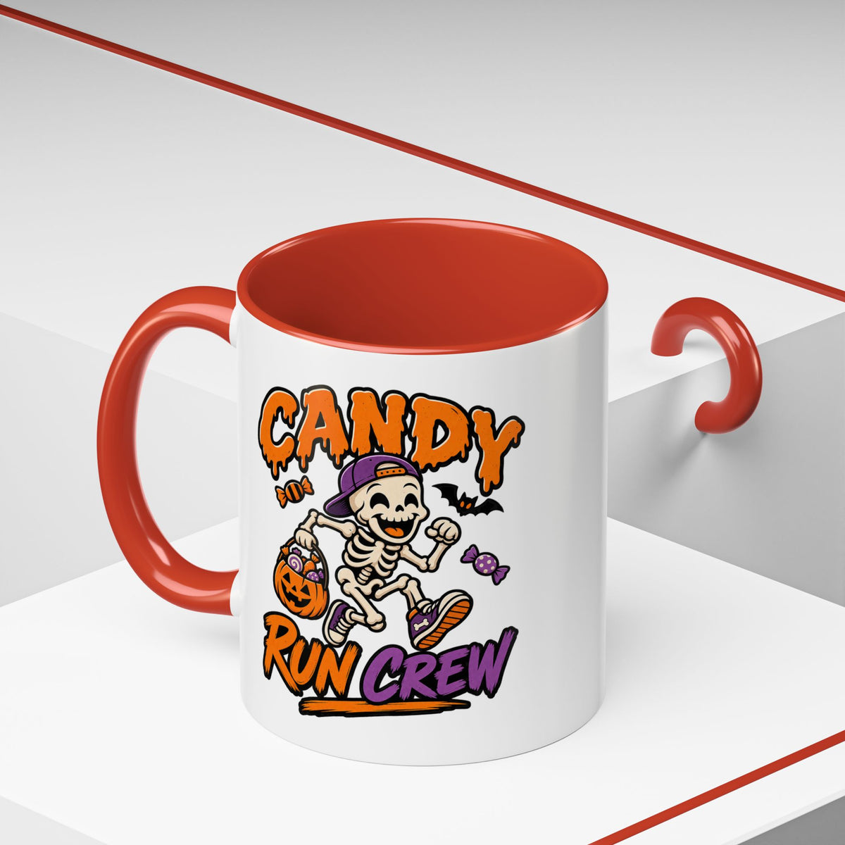 Candy Run Crew Coffee Mug — Halloween Skeleton Trick-or-Treat Accent Mug (11/15oz)