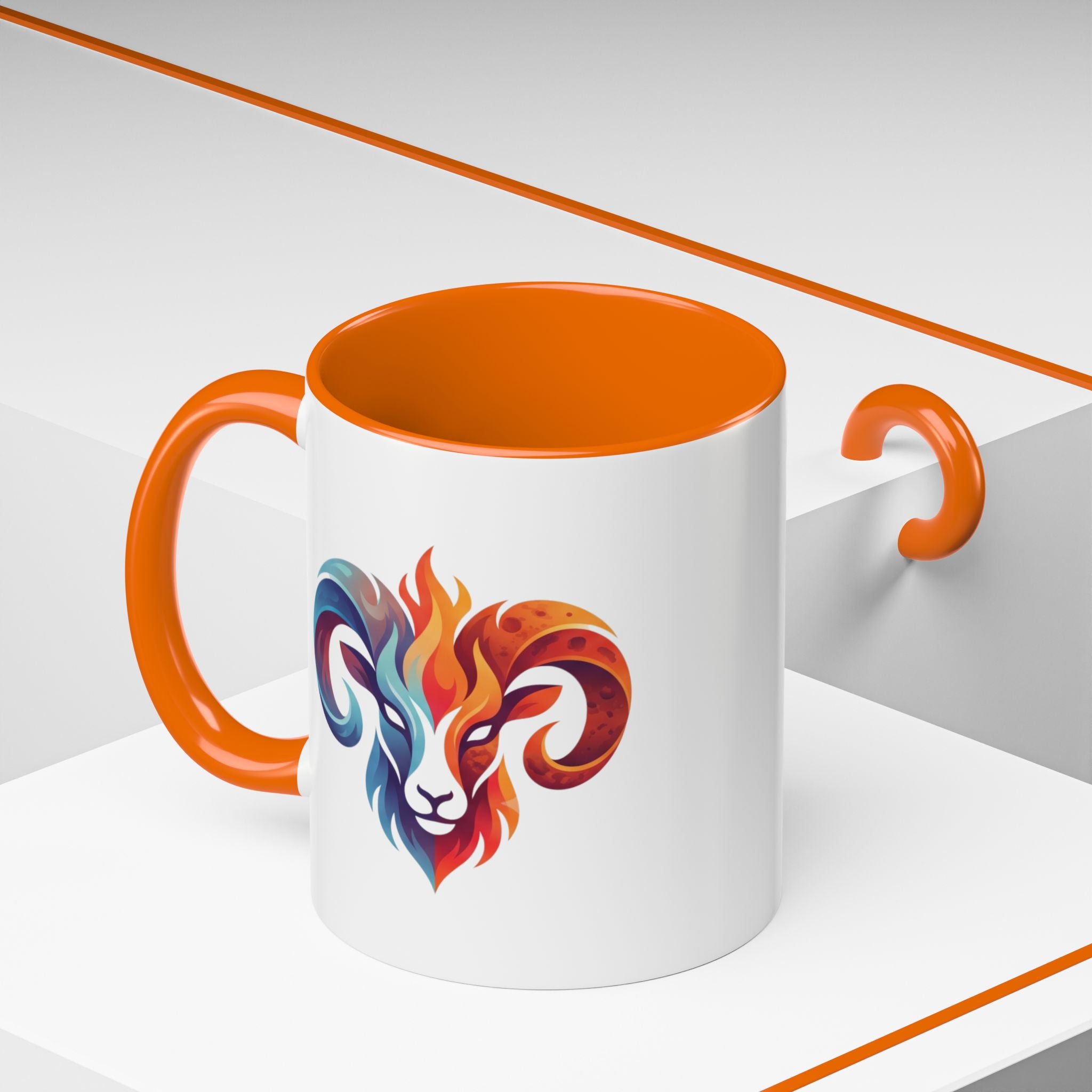 Aries Ram Heart Coffee Mug – Colorful Zodiac Accent Mug