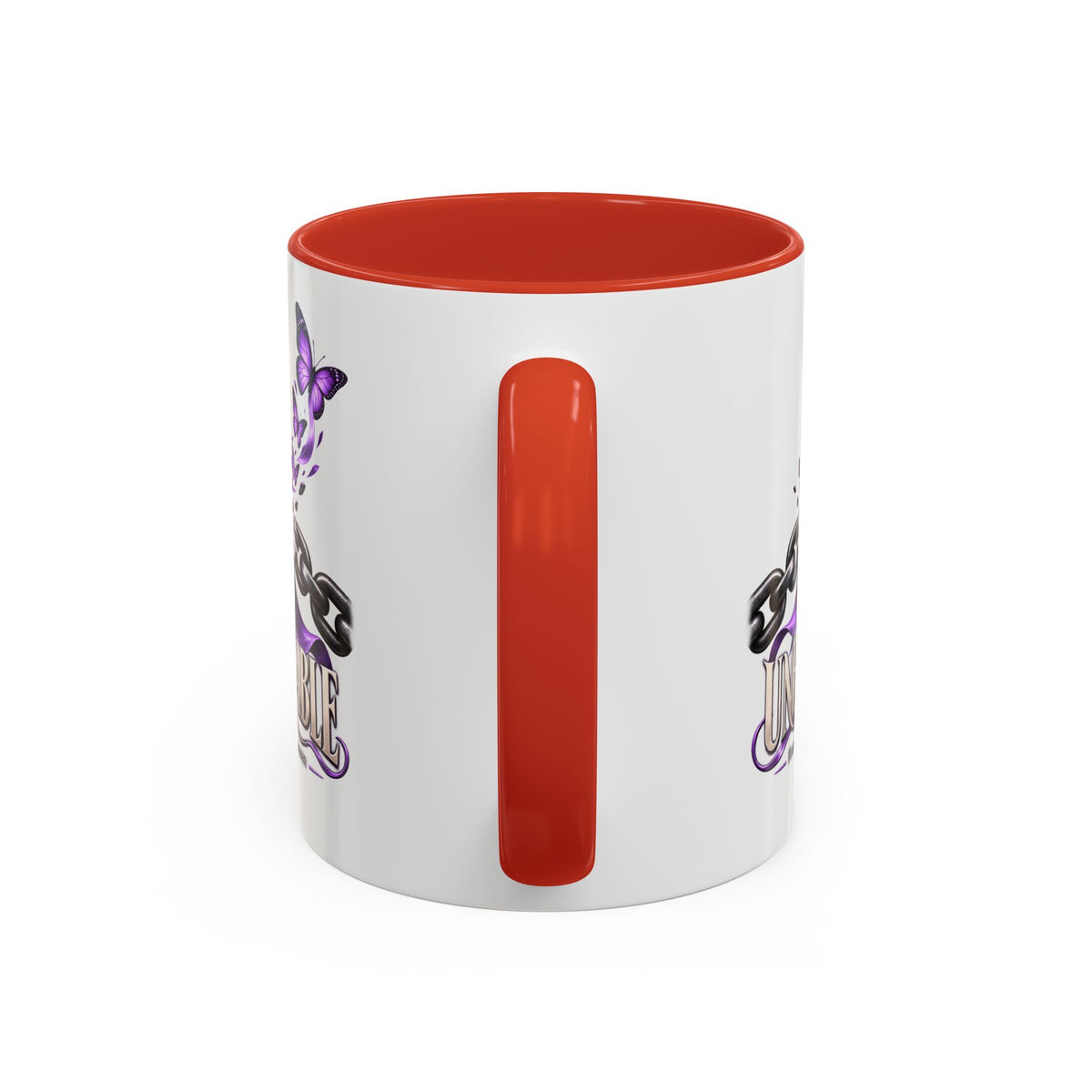 Unbreakable Purple Ribbon Coffee Mug —Domestic Violence Awareness Support Accent Mug