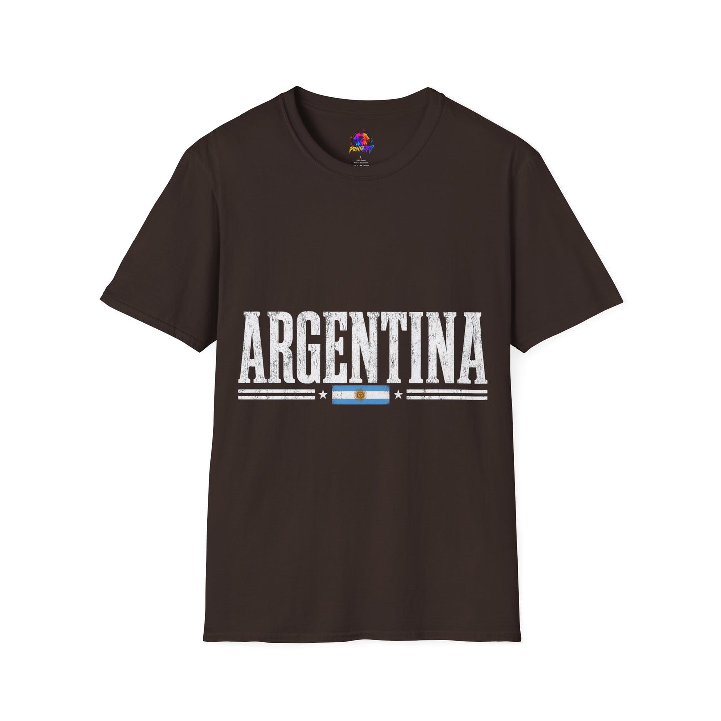 Argentina Graphic T-Shirt — Retro Flag Stripe Football Soccer Tee