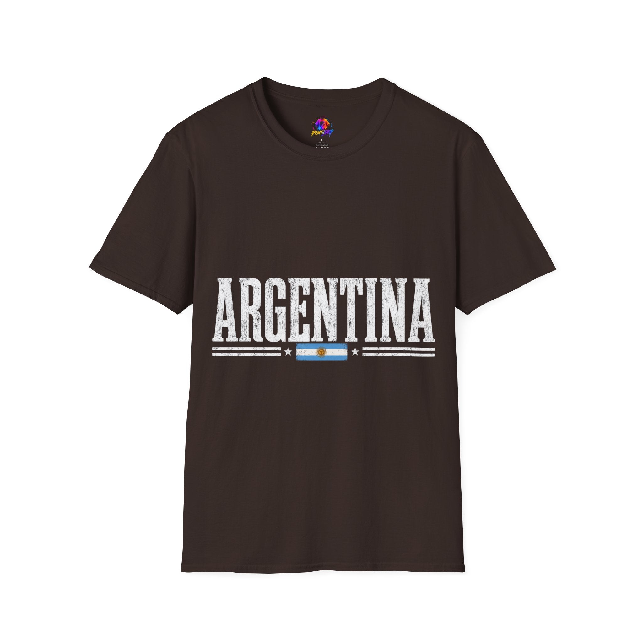 Argentina Graphic T-Shirt — Retro Flag Stripe Football Soccer Tee