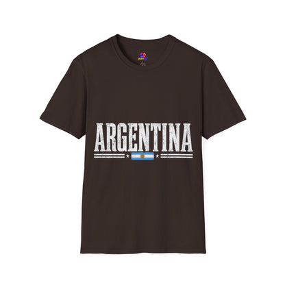 Argentina Graphic T-Shirt — Retro Flag Stripe Football Soccer Tee