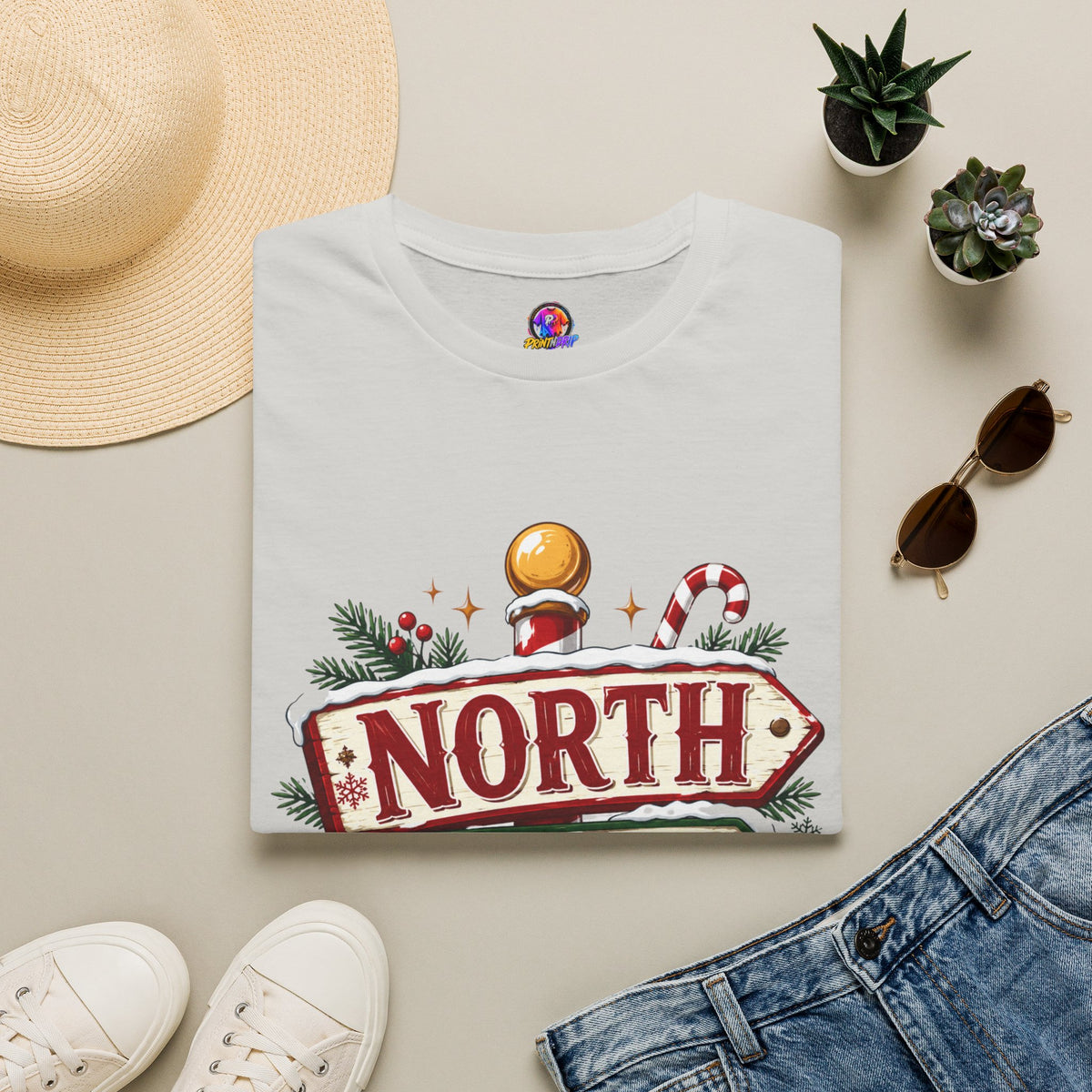 T-Shirt — North Pole Crew Christmas Holiday Graphic Tee