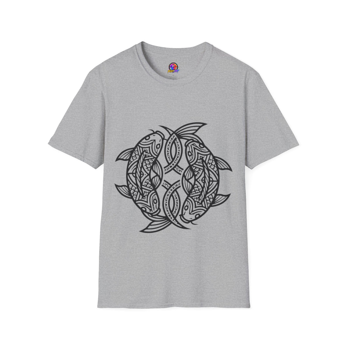 Pisces Zodiac Koi Fish Mandala T-Shirt — Intricate Zen koi Circle Design