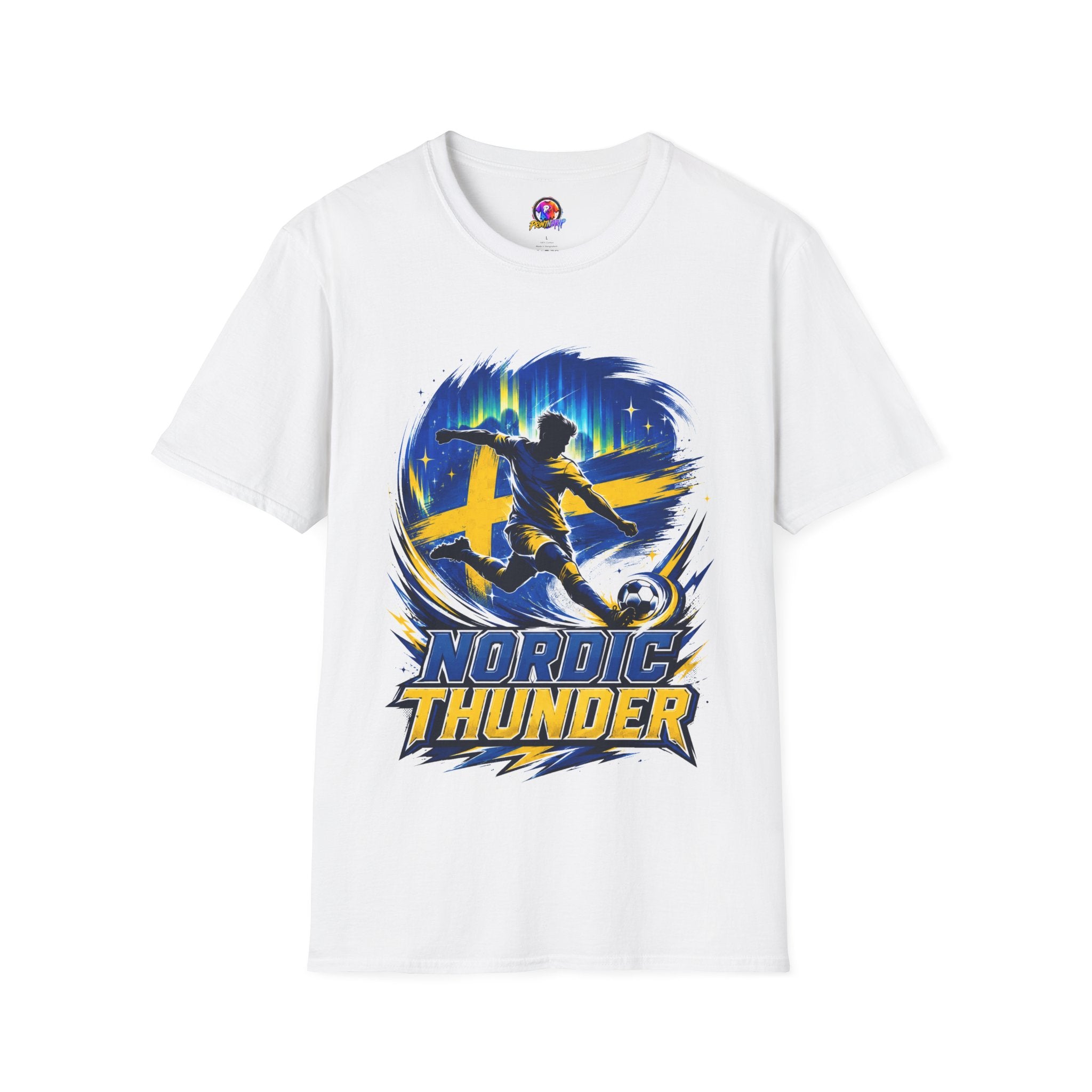 Sweden Nordic Thunder Soccer T-Shirt — Sweden Football Fan Tee
