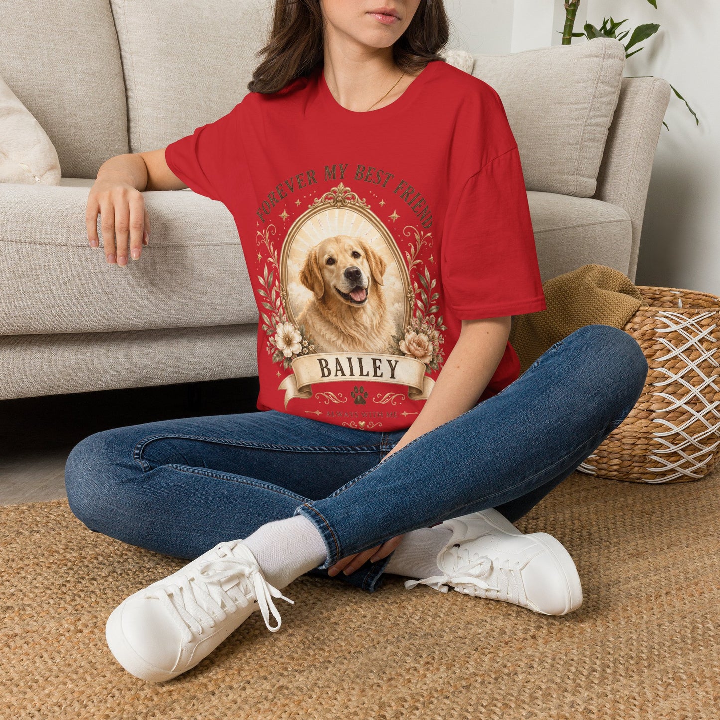 Dog Memorial T-Shirt — "Forever My Best Friend" Personalized Pet Tribute