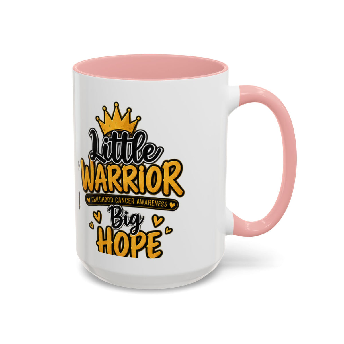 Little Warrior Childhood Cancer Awareness Coffee Mug – "Big Hope" Accent Mug