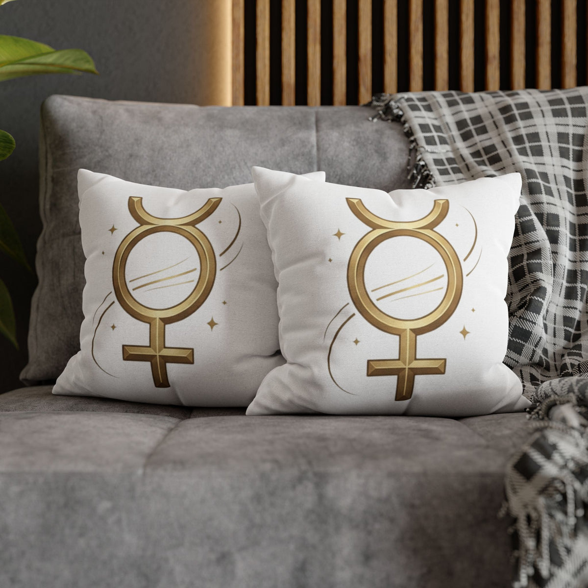 Virgo Mercury Retrograde Golden Glyph Pillowcase