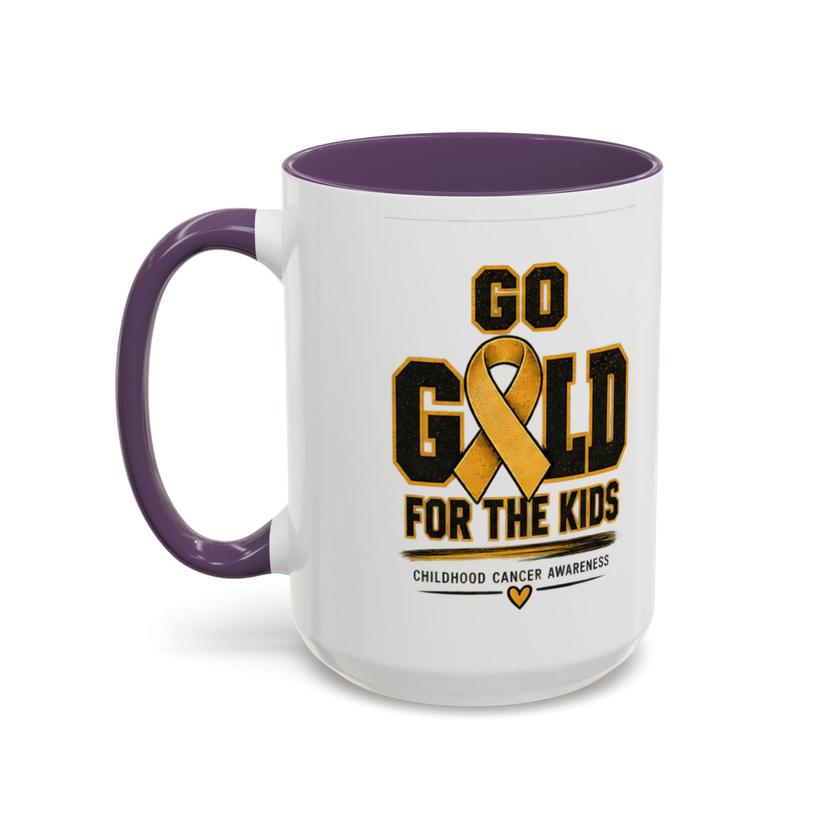 Go Gold For The Kids Accent Coffee Mug — Childhood Cancer Awareness 11/15oz